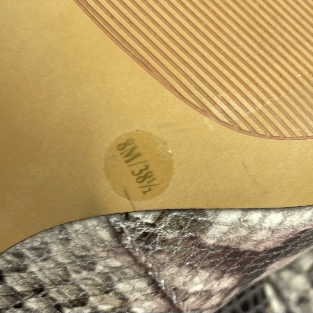 Vince Camuto Leather Saleesha Snakeskin squared Pointed Toe Slingback Heels Sz 8 - Image 12