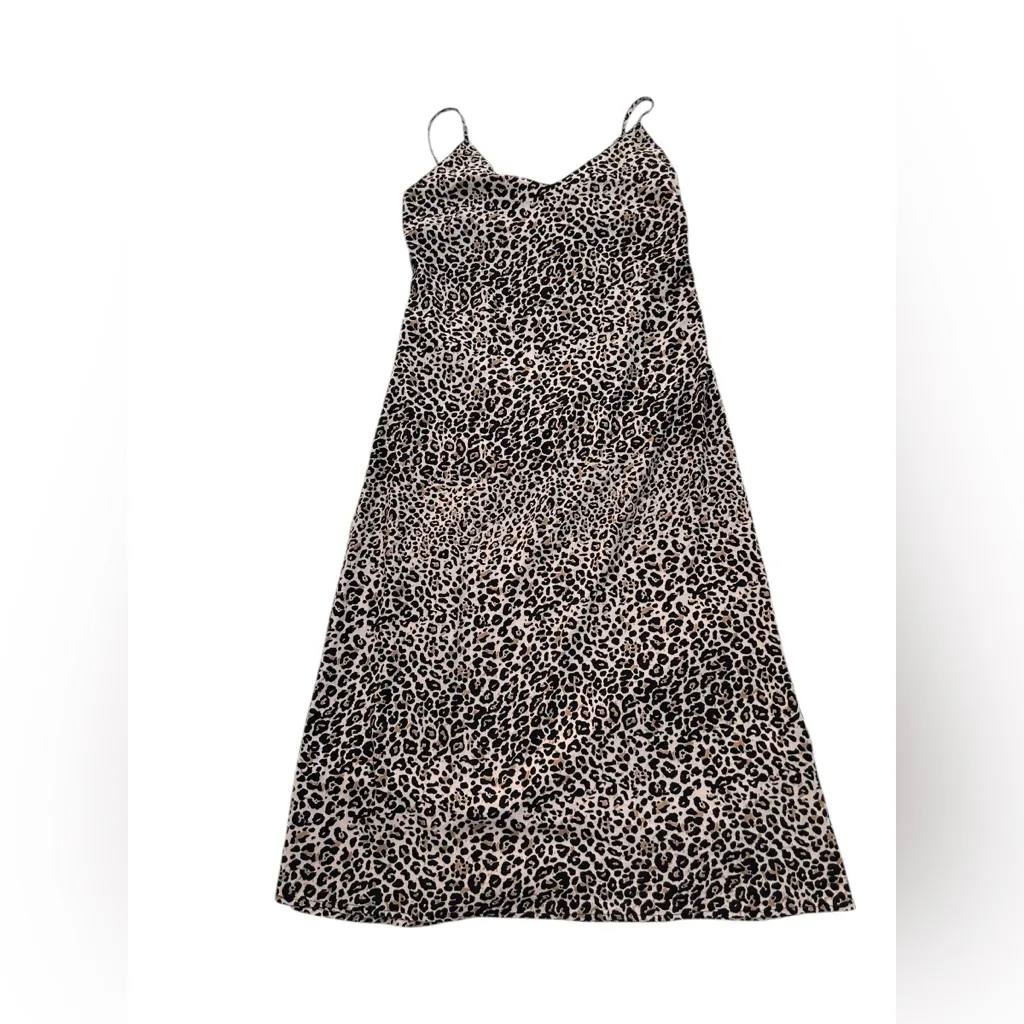 Emory Park leopard print spaghetti strap‎ dress size M midi length - Image 8