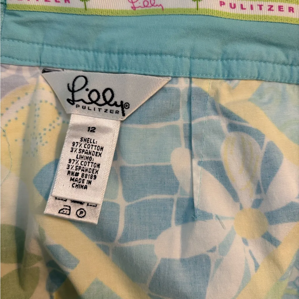 Vintage Lilly Pulitzer “Summer Day Patch” Skort – Size 12, Grosgrain Detail - Image 2