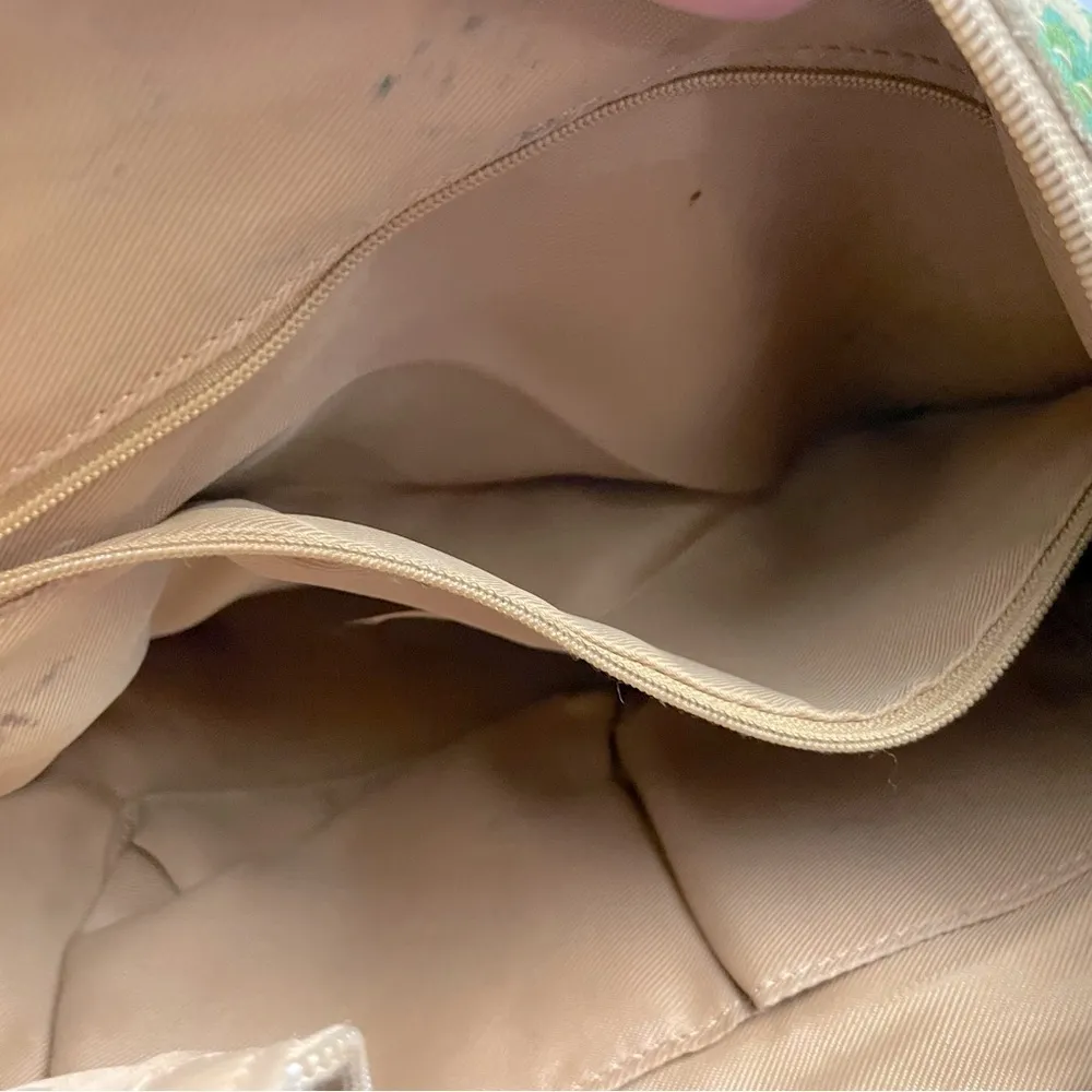 VTG Fossil Studded Patchwork
Leather Suede Hobo Shoulder Handbag DBL Sided - Image 9