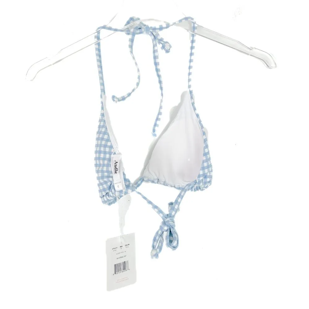 NWT Andie Swim The String Top Bikini Top Textured Gingham Size Medium M NEW - Image 7