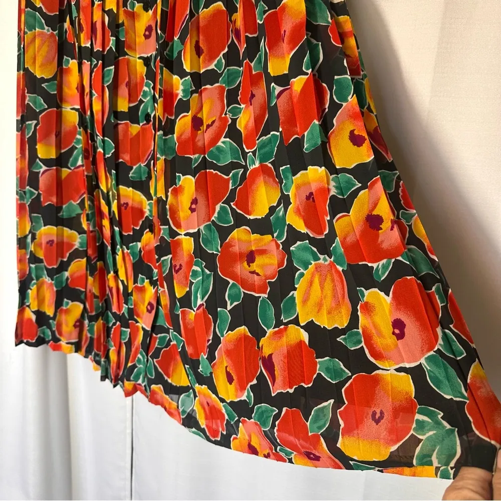 Vintage Women's Maxi Skirt Vibrant Floral Size L Boho Lagenlook Beachy 90's Y2K Black Size L - Image 3