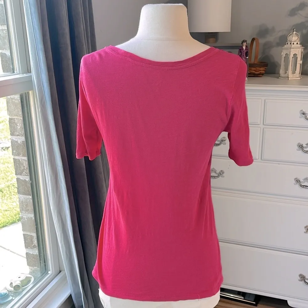 Ann Taylor Loft Petites Womens Small V Neck Cotton Top - Image 5