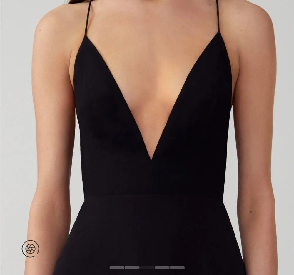 and Partner Blue Plunging V-Neck Long Gown - Image 3