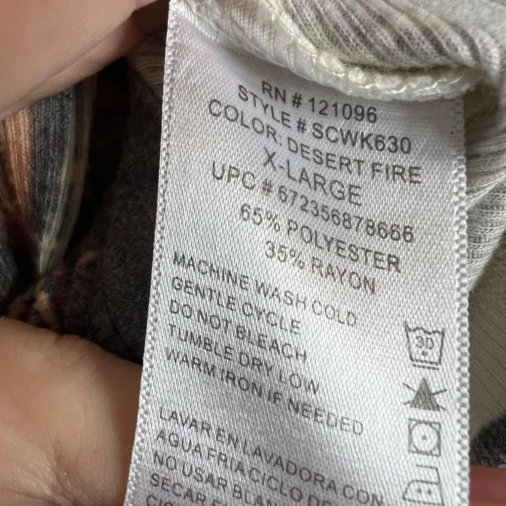 Kiara Desert Fire‎ Ribbed Top Women's XL Y2K Embellished Long Sleeve Yellow - Image 6