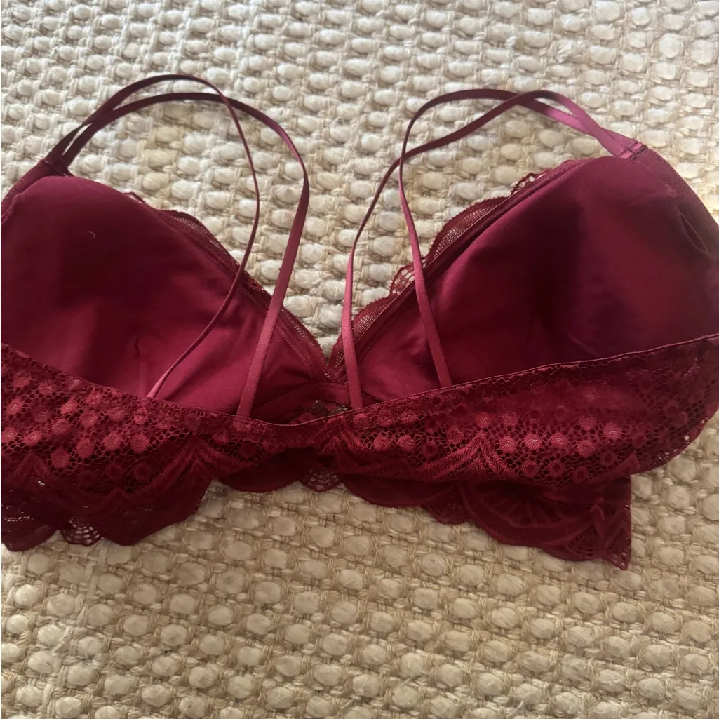 Auden Lace Bralette in Deep Red Size XL - Image 5