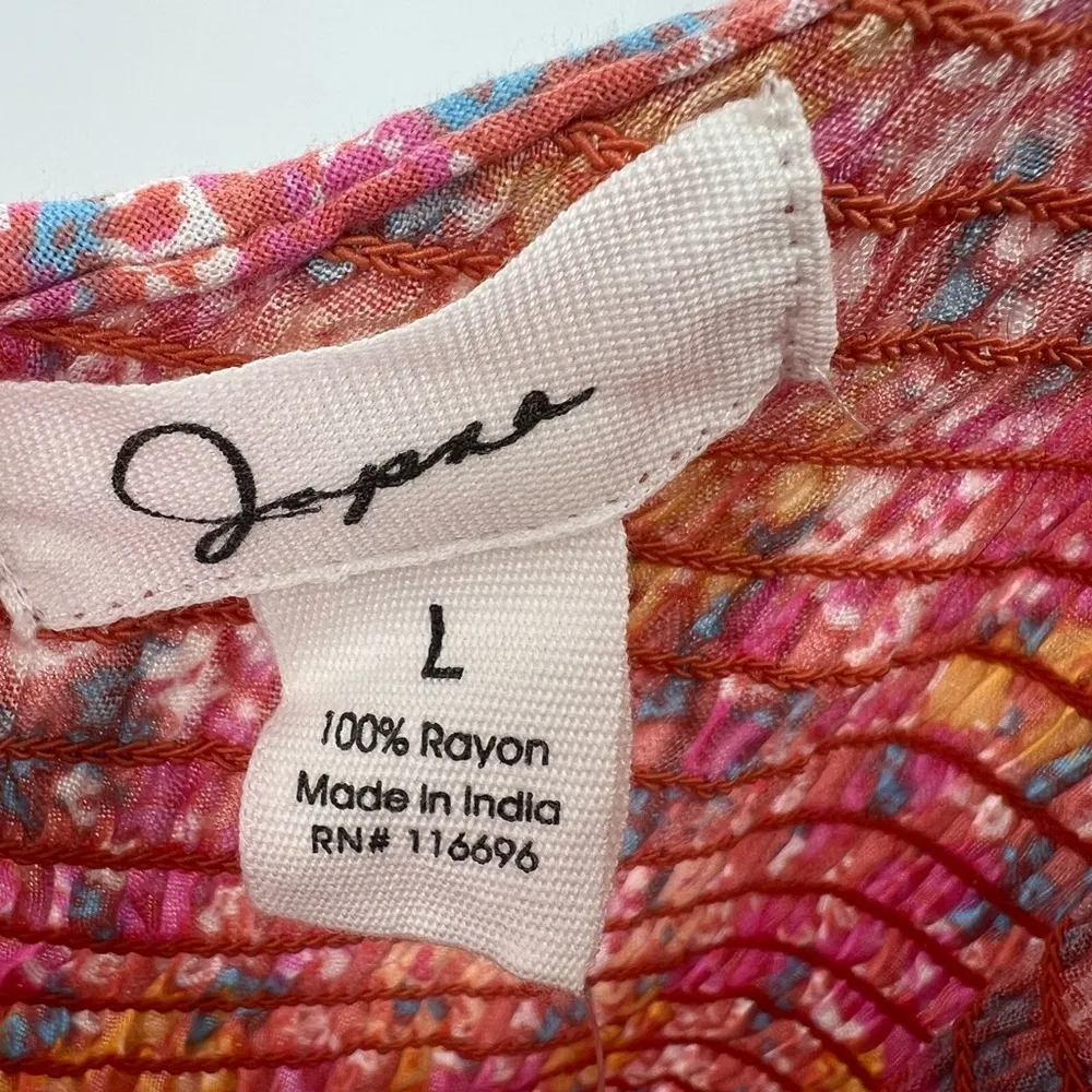 Japna L floral ruffle fitted scrunched dress spring summer cruise vacation new - Image 7