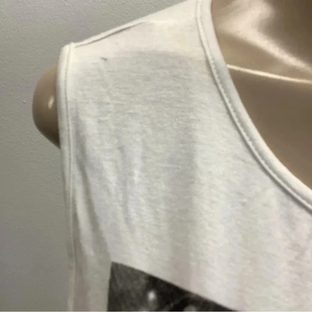 Mad Rag Size Medium Sleeveless Top. Preloved White - Image 3