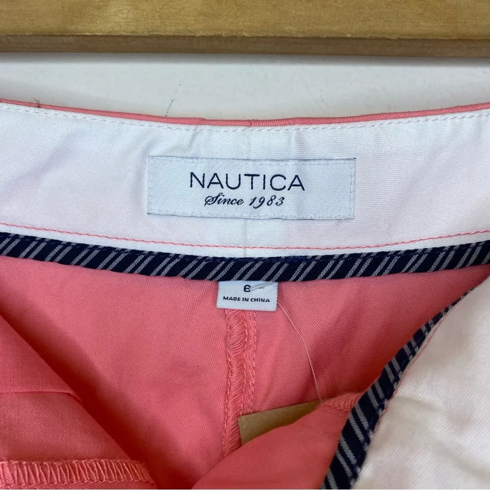 NAUTICA NEW Lightweight Cotton Shorts 5” in Strawberry Pink Sz 6 Small - Image 2
