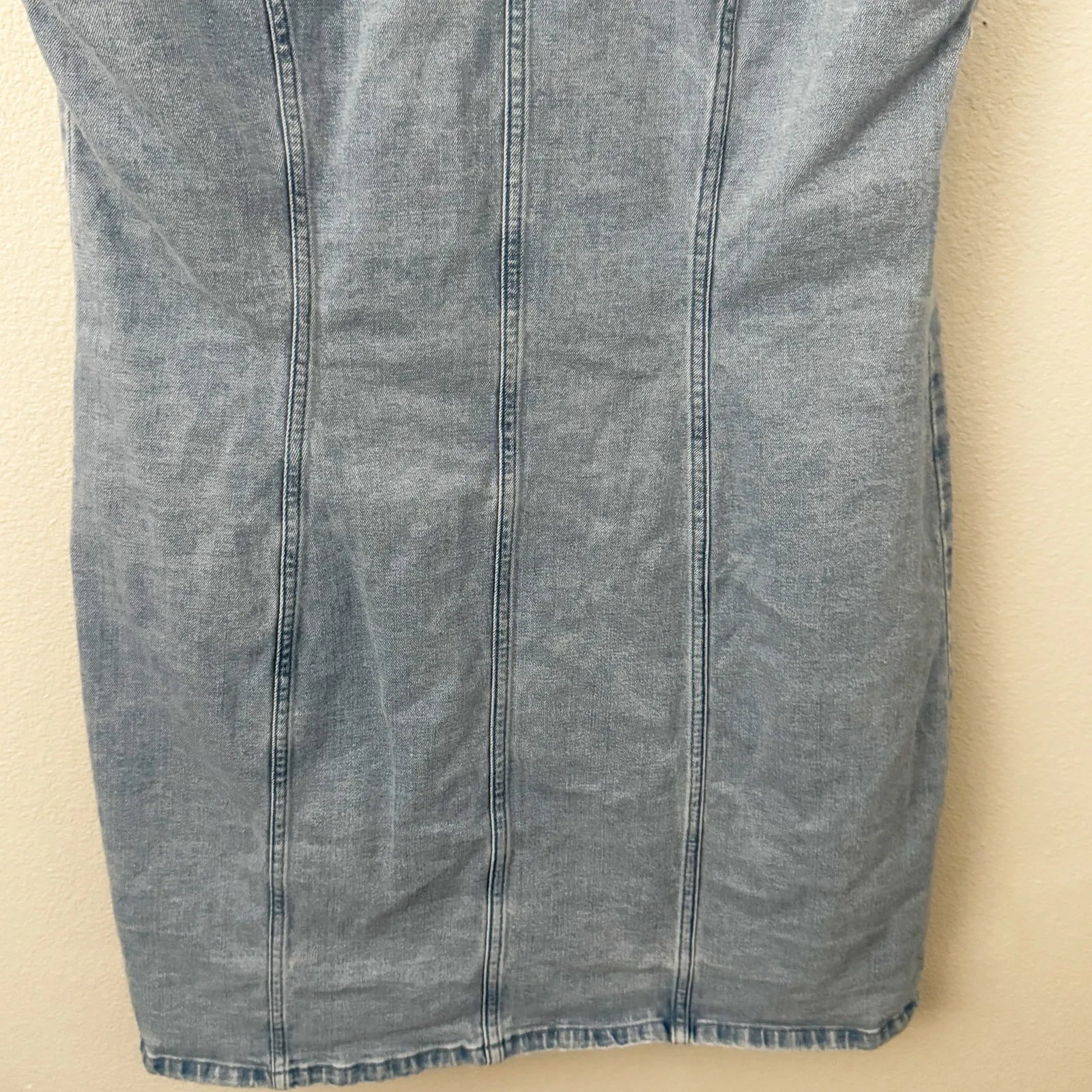 ABERCROMBIE & FITCH | Mara Denim Vest Mini Dress Button Down Jean | Size XL Tall - Image 8