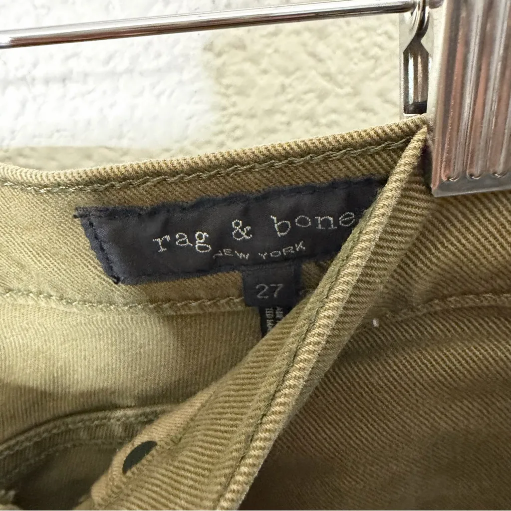 Rag & Bone Justine High Rise Wide Leg Pants Army Green Womens Size 27 - Image 6