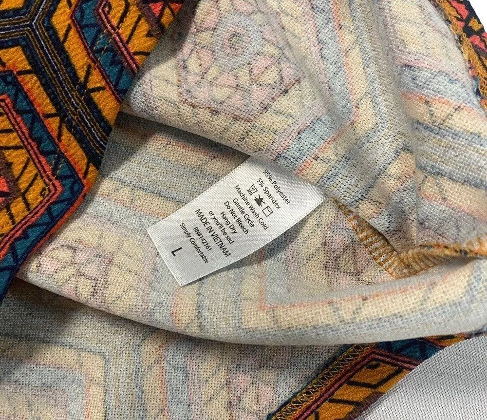 Women's Large Geo Geometric Textured LULAROE Cassie Stretchy Knee Length Skirt - Image 5