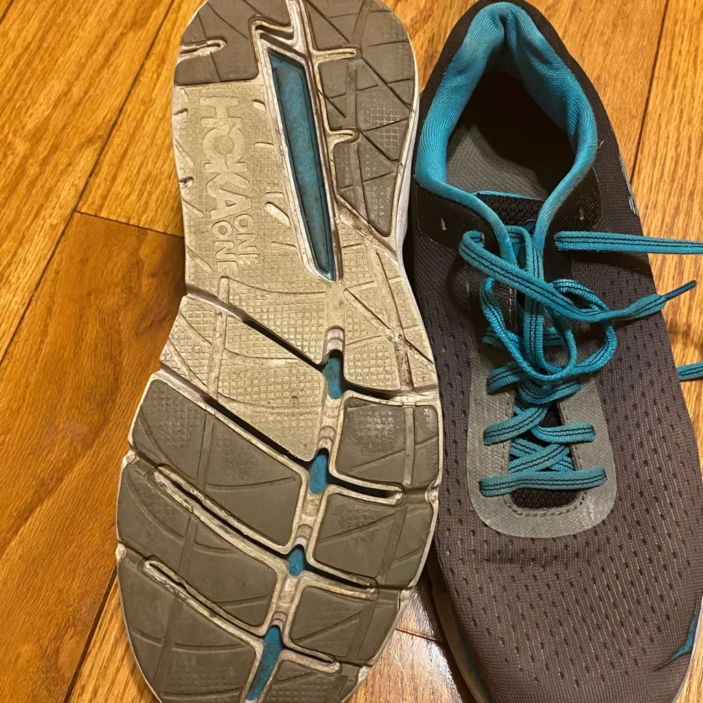 Women's Hoka One‎ One Elevon Road Running Shoes Bluebird Teal Gray Size 8.5 - Image 4