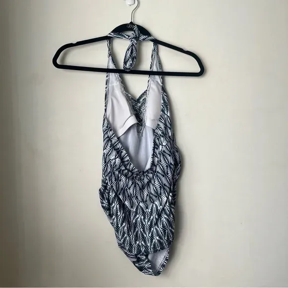 Blue Print Crisscross Maternity Tankini Halter Top S - Image 6