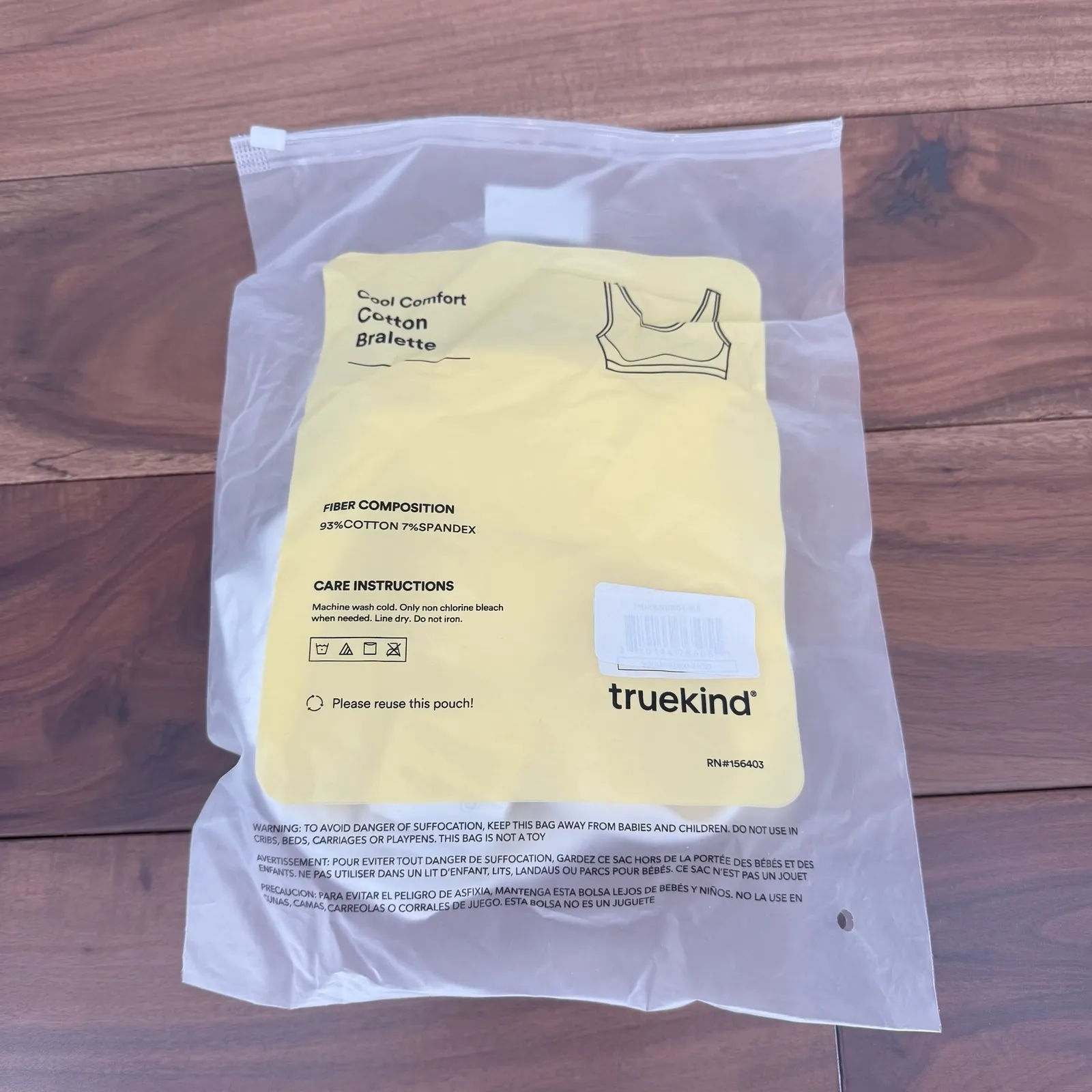 Truekind Cool Comfort Cotton Bralette White Size M 95 Cotton Size M - Image 7