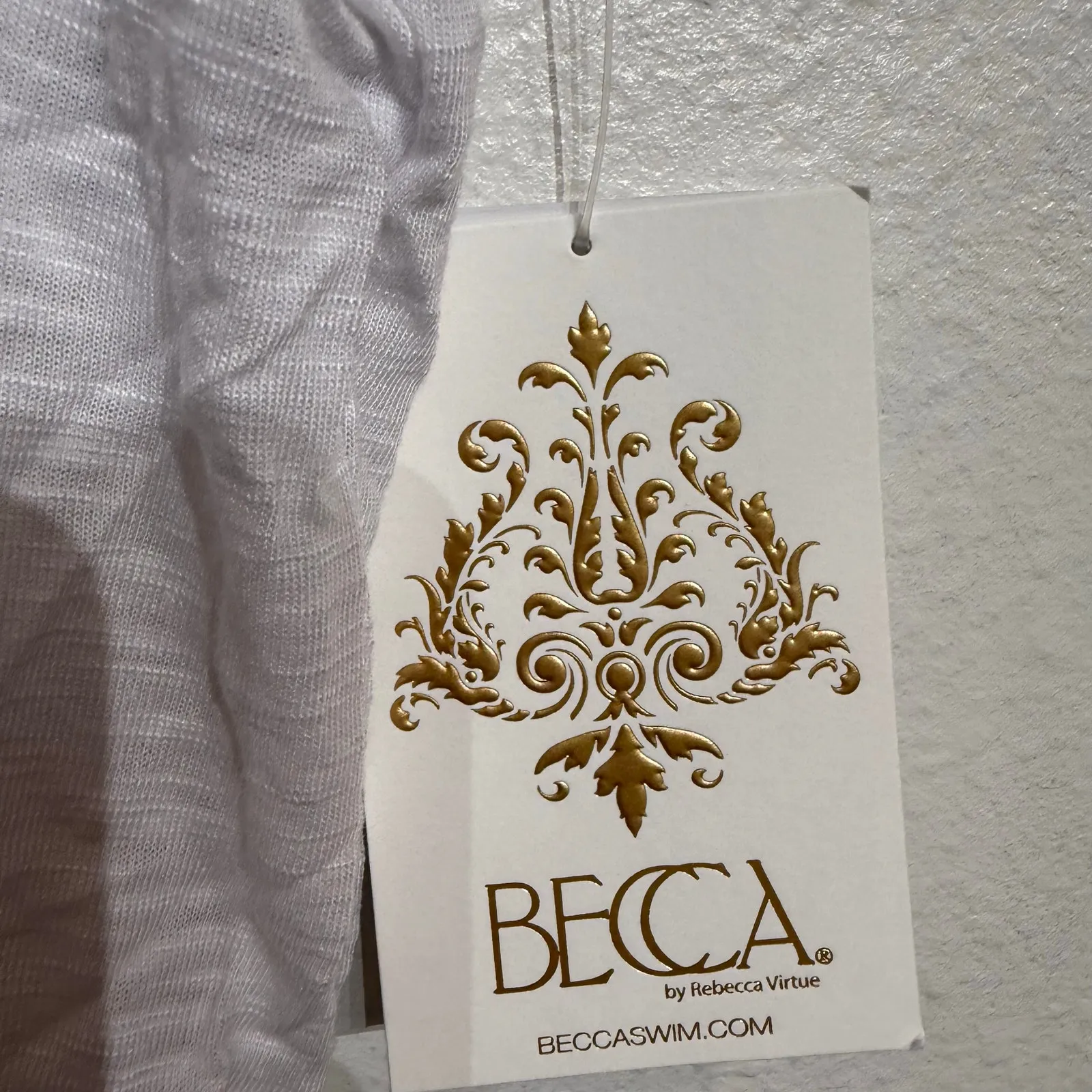 Becca by Rebecca Virtue White Reversible Swim Cover Mini Dress Sz S NWT - Image 7