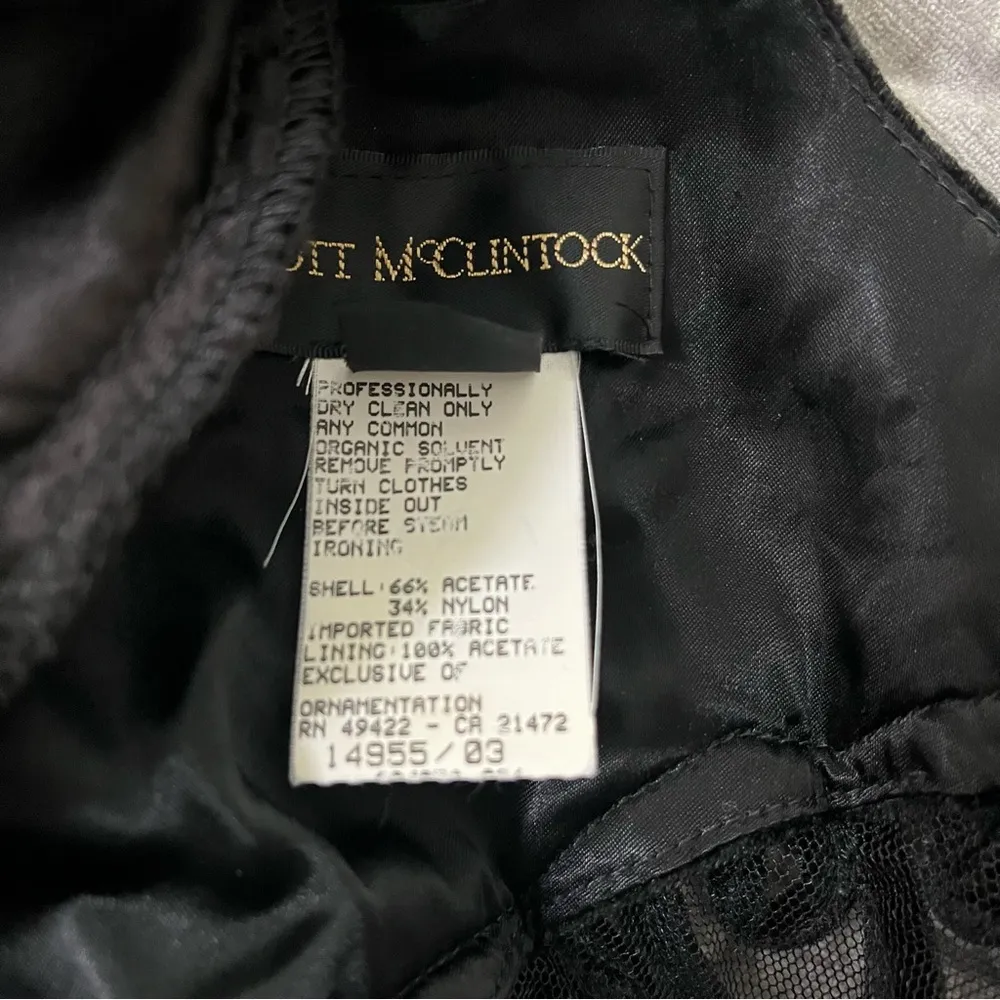 Vintage Scott McClintock Victorian Crushed Velvet Open Front Belero Black Size 10 - Image 12