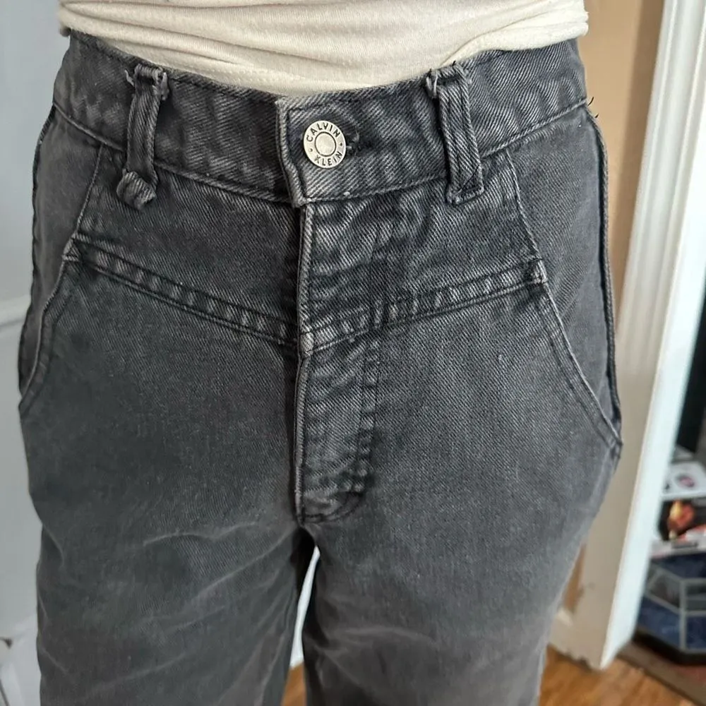 Calvin Klein Vintage Black High Waist Straight Tapered Leg Jeans Size 5 - Image 15
