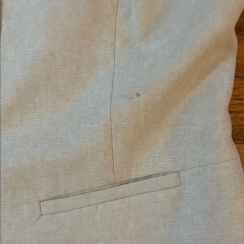 Old Navy Linen Blend Sleeveless Beige Button-Up Vest Sz L - Image 11