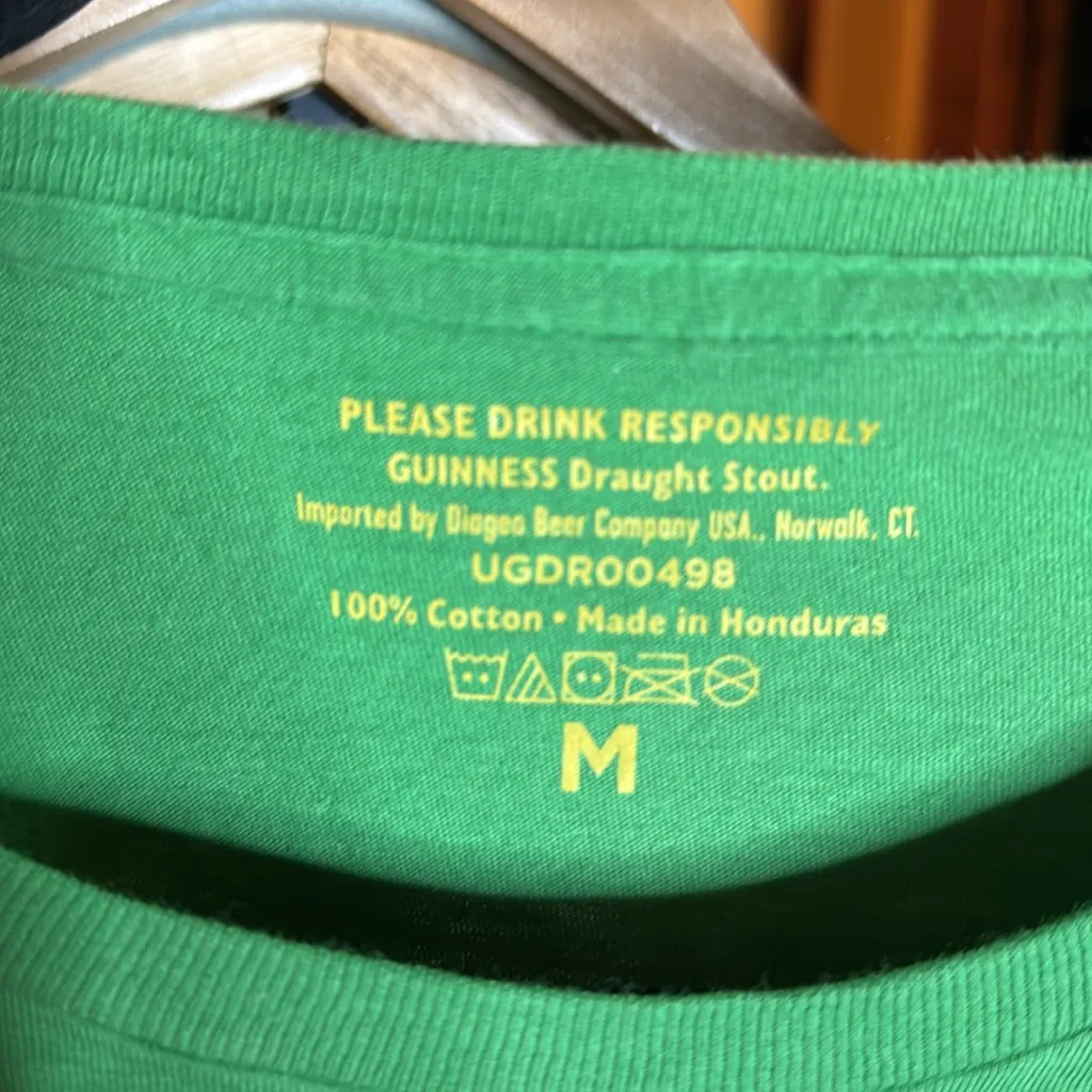 GUINNESS CLASSIC IRELAND TOUCAN T-SHIRT TEE SHIRT 100% COTTON GREEN SIZE MEDIUM - Image 4