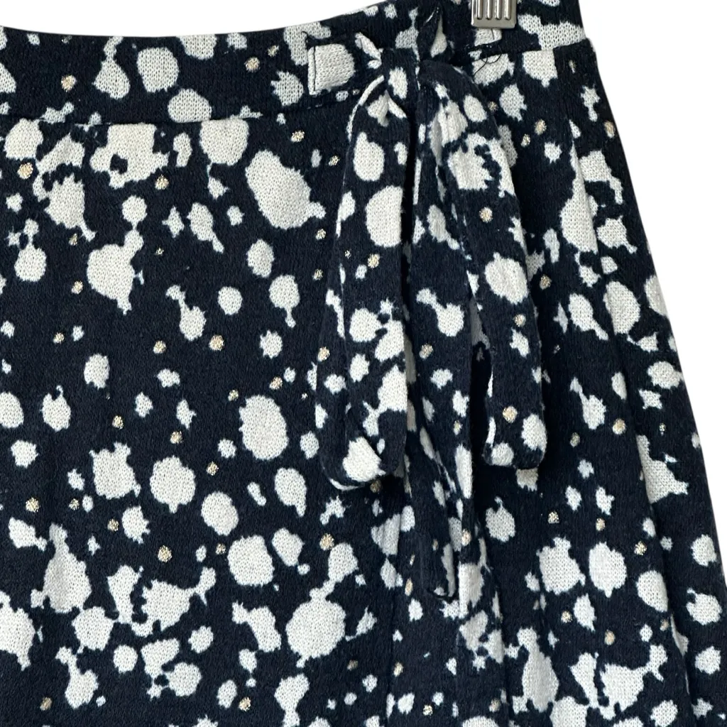 Maeve Faux Wrap Navy Confetti Knot polka dot feminine Skirt M - Image 7