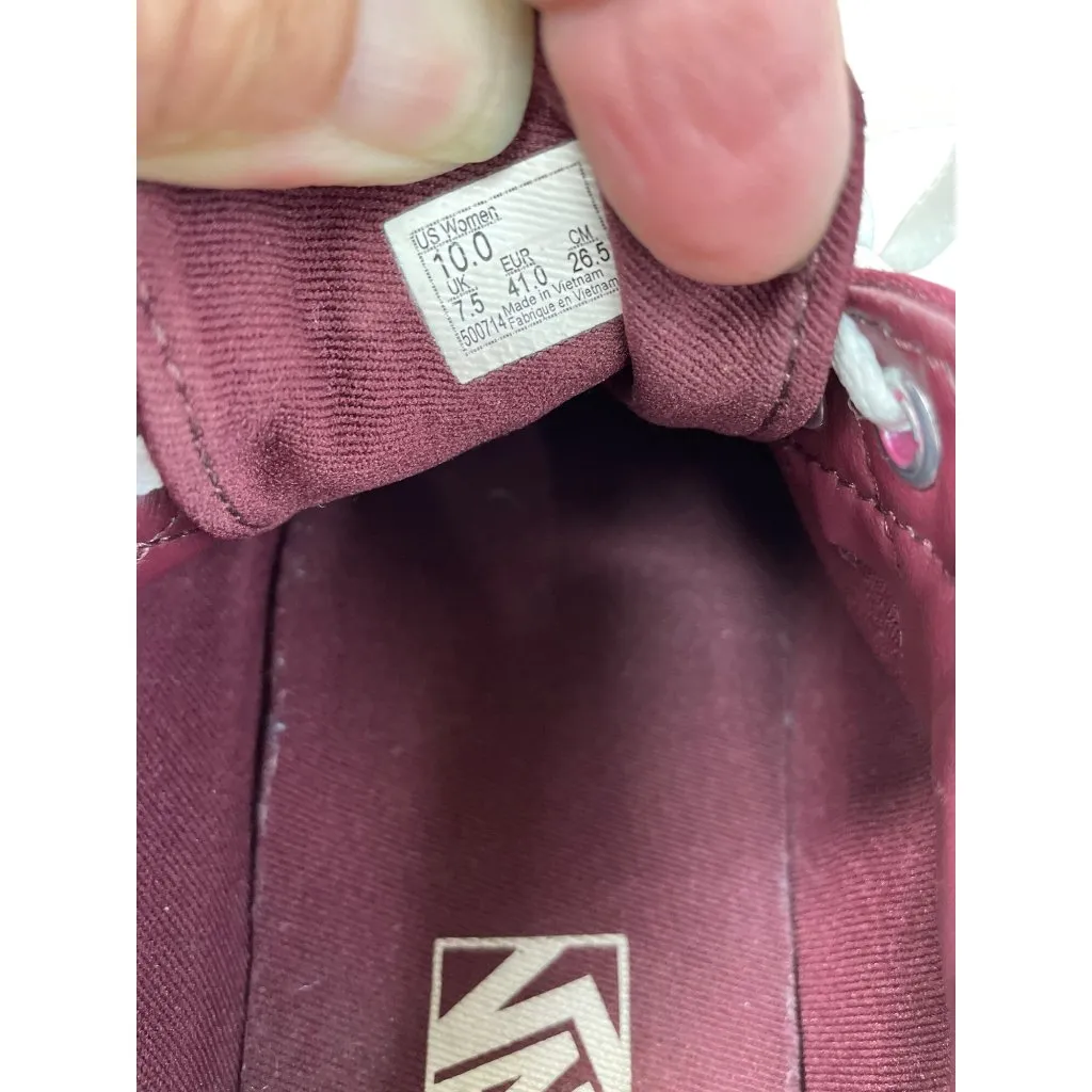 Vans Womens Old Skool Burgundy/White Canvas skate Sneakers Size 10 SKU 8923 - Image 9