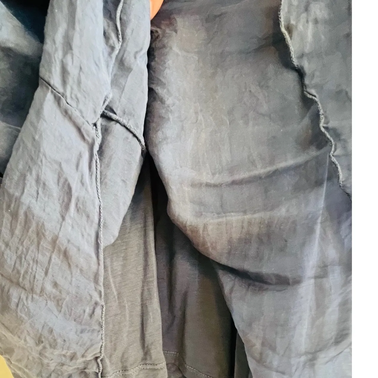 Elena Baldi Cold Shoulder Crochet Trim Tunic Top Size L Made in Italy Silk NWT Blue Size L - Image 8