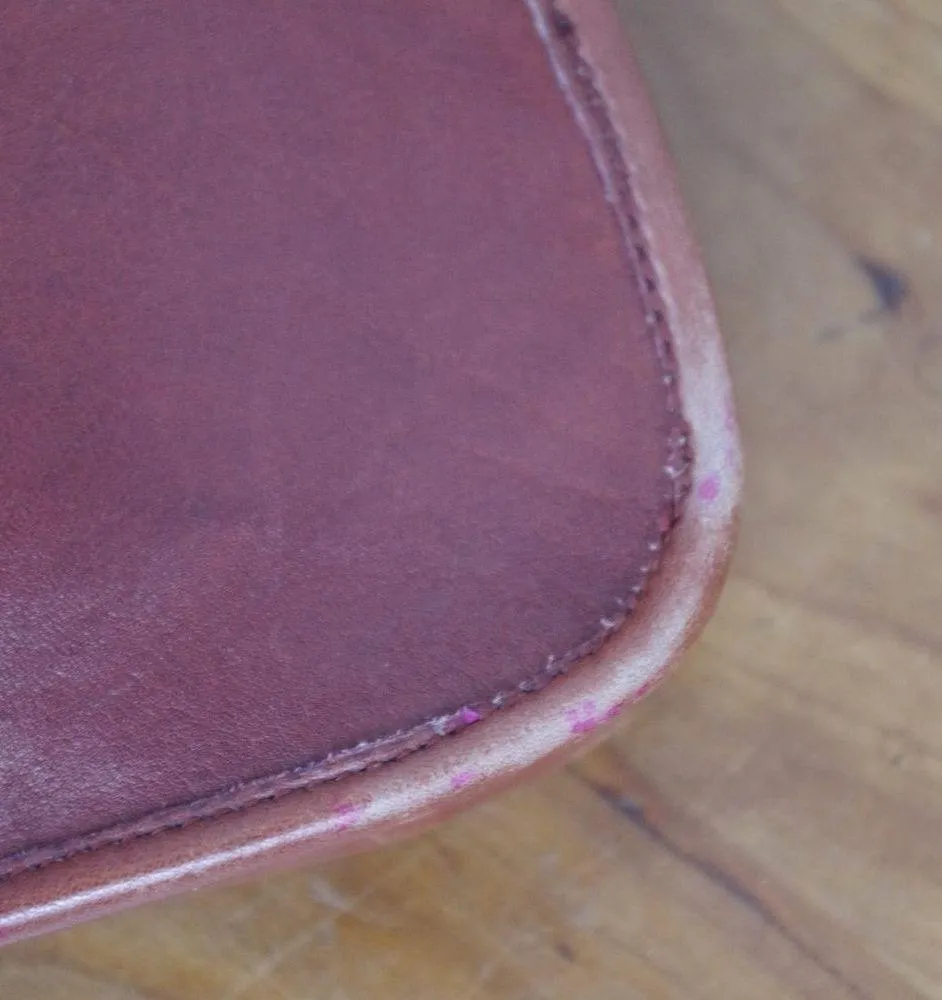 Small Leather Vintage Turnlock Coachesque Purse Brown - Image 10