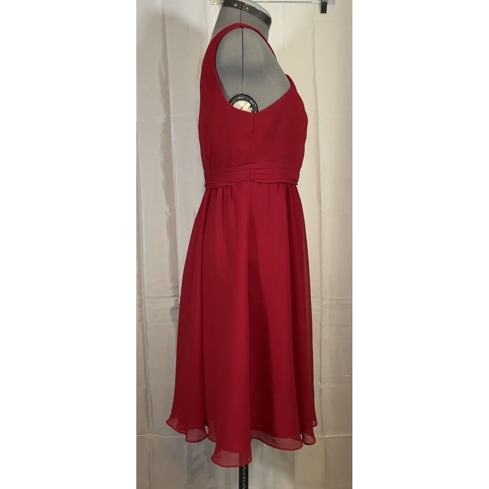 David's Bridal Apple Red High Neck Sleeveless Dress 10 Bridesmaid Formal Special - Image 4