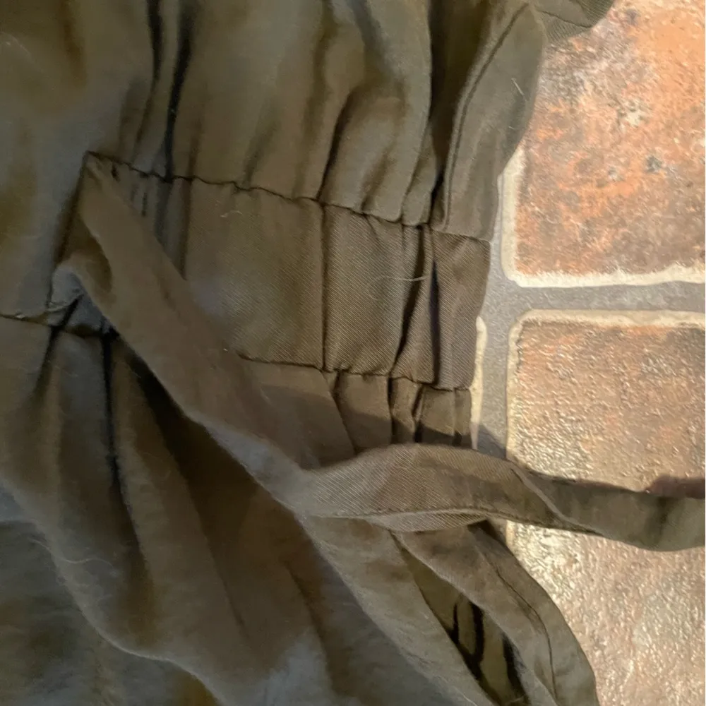 Whistles Army Green Tie Waist Jumpsuit Size 8 - Image 13