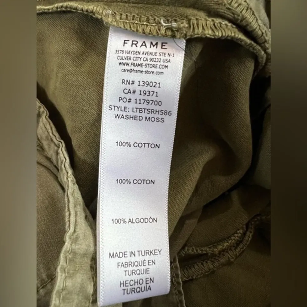 FRAME Moss Green Le Tomboy Trouser Short Size 25 - Image 6