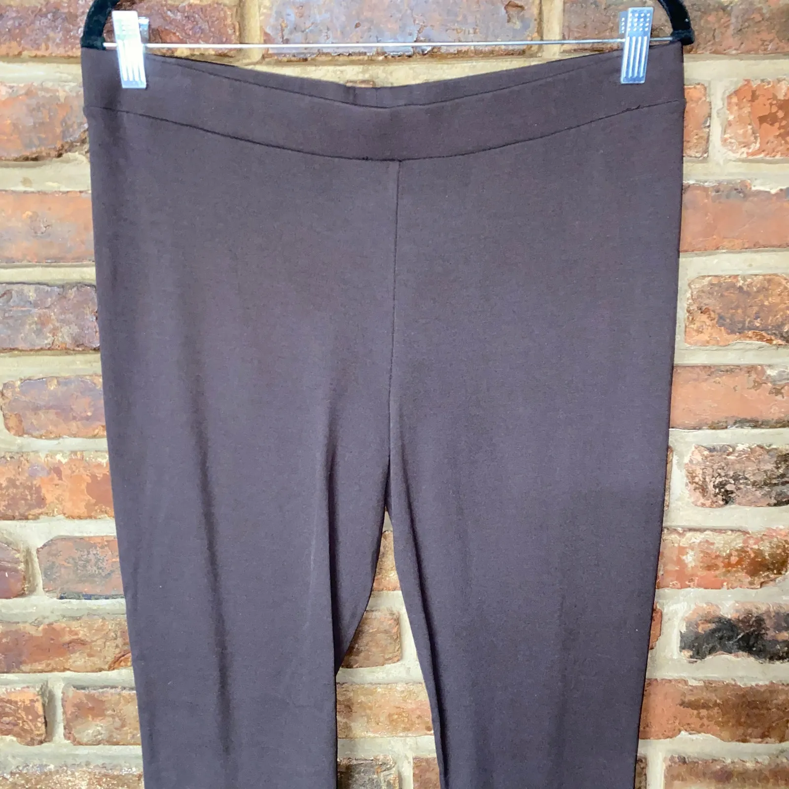 Philosophy Solid Brown Pull-On High Rise Knit Leggings Women's Size Large - Image 2