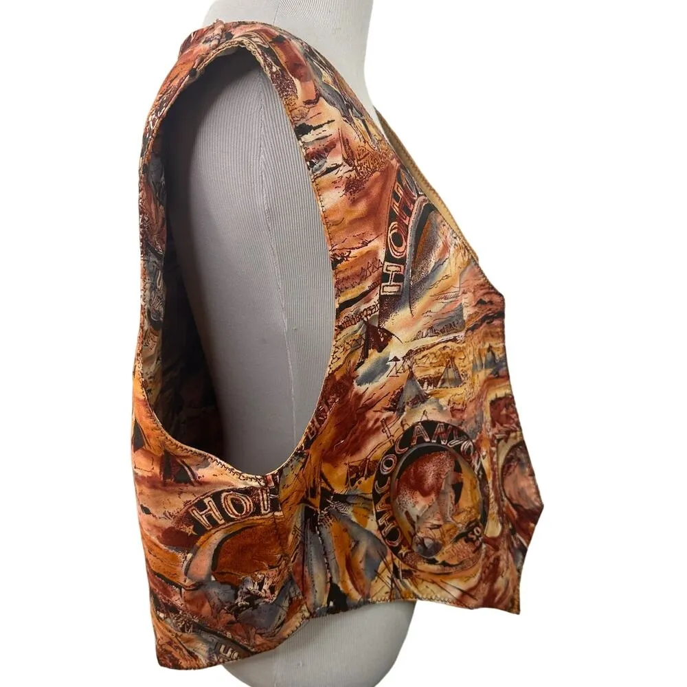Chaco Canyon Hohokam Tucson AZ Native American Mountain Lion Reversible Vest - Image 7