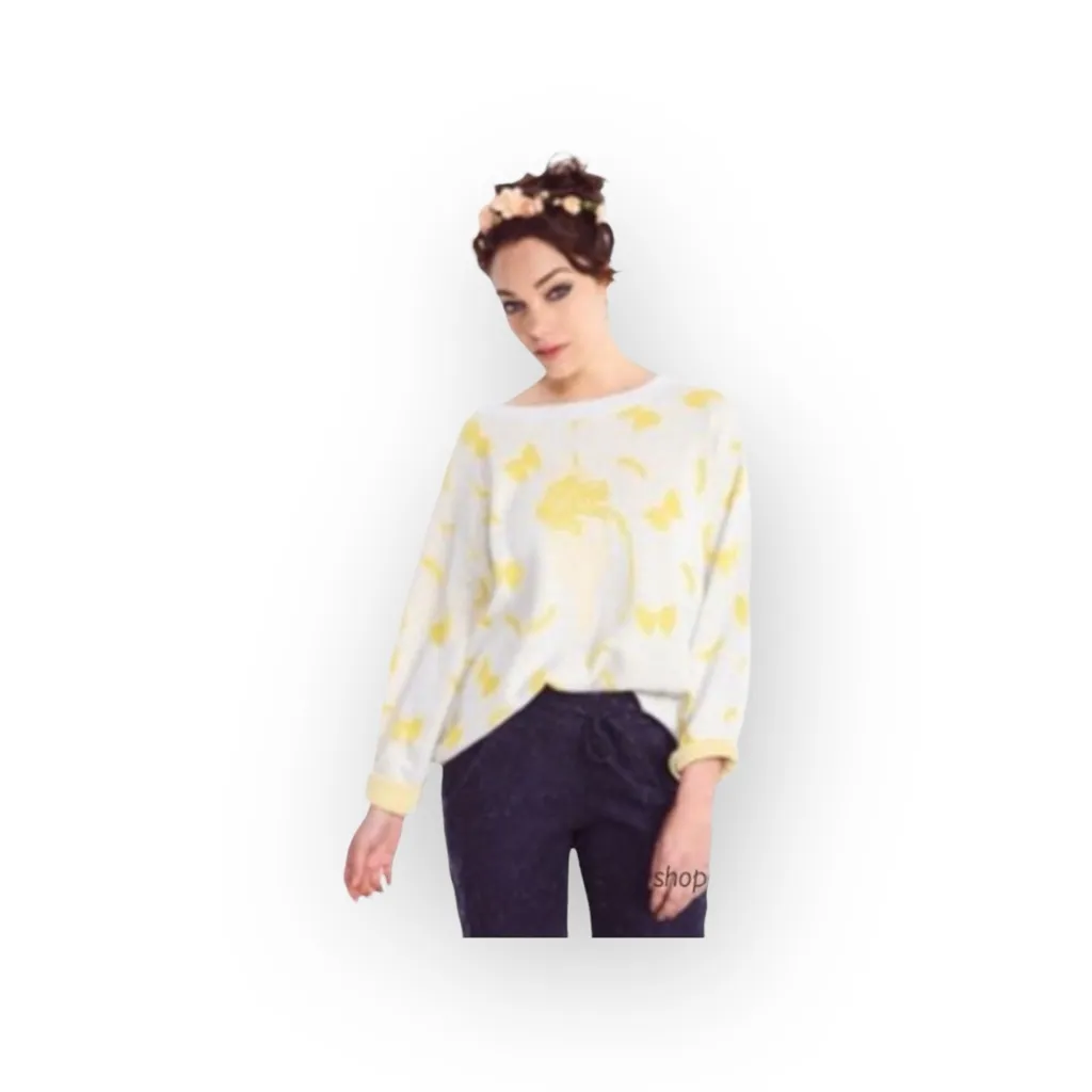 new Wildfox Couture  Pasta Delices  Vineyard Sweater  Blue Iris Intarsia  S - Image 15