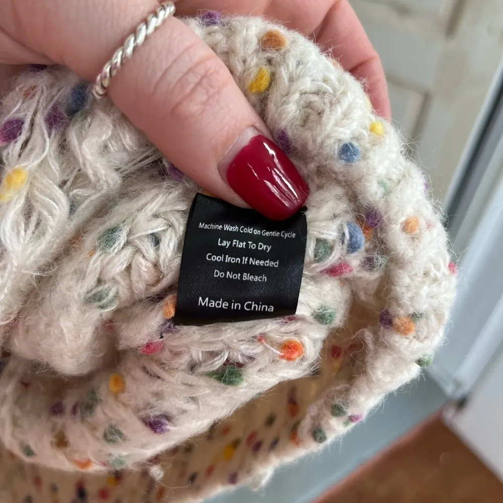 POL  Chunky Knit Distressed Artsy Confetti Pullover Sweater Size L - Image 10