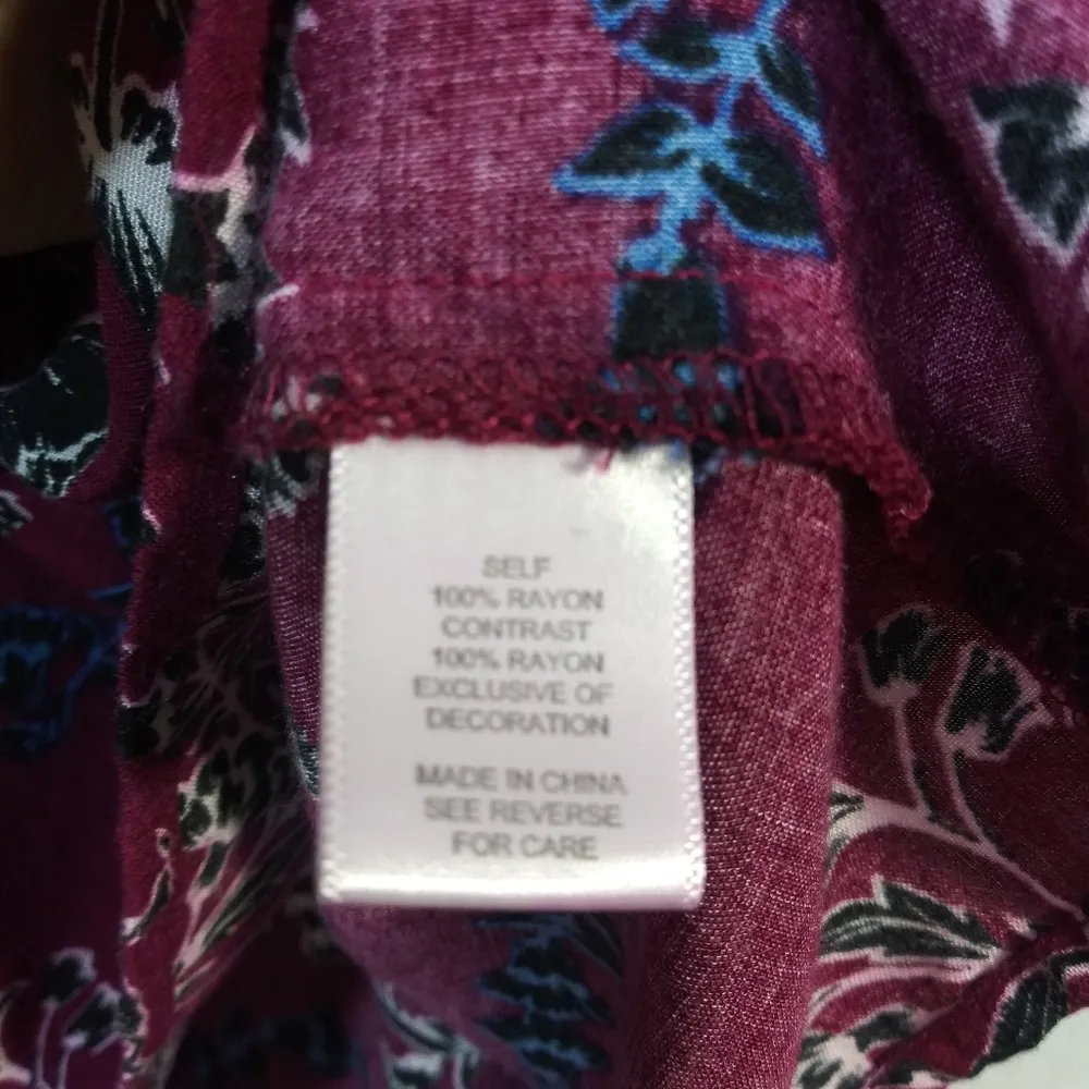 Socialite Burgundy Bell Sleeve Boho Dress Size M - Image 8