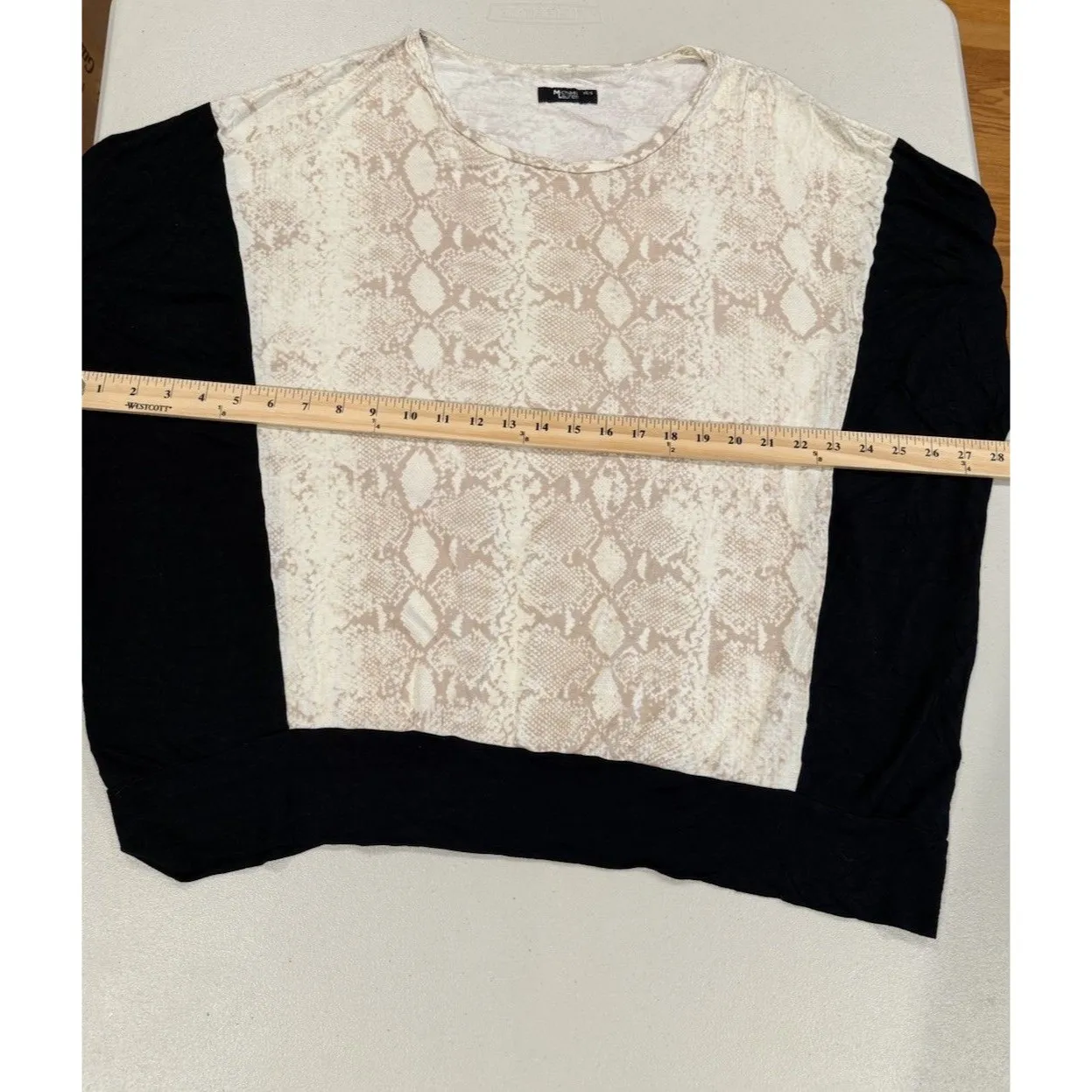 Michael Lauren Top Womens XS/S Oversized Slouchy Snakeskin Print Stretch Indie - Image 4