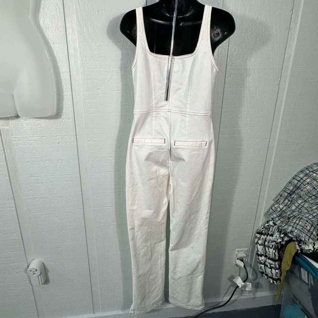 ASOS  Design Denim White Pantsuit Size 4 EUC - Image 6