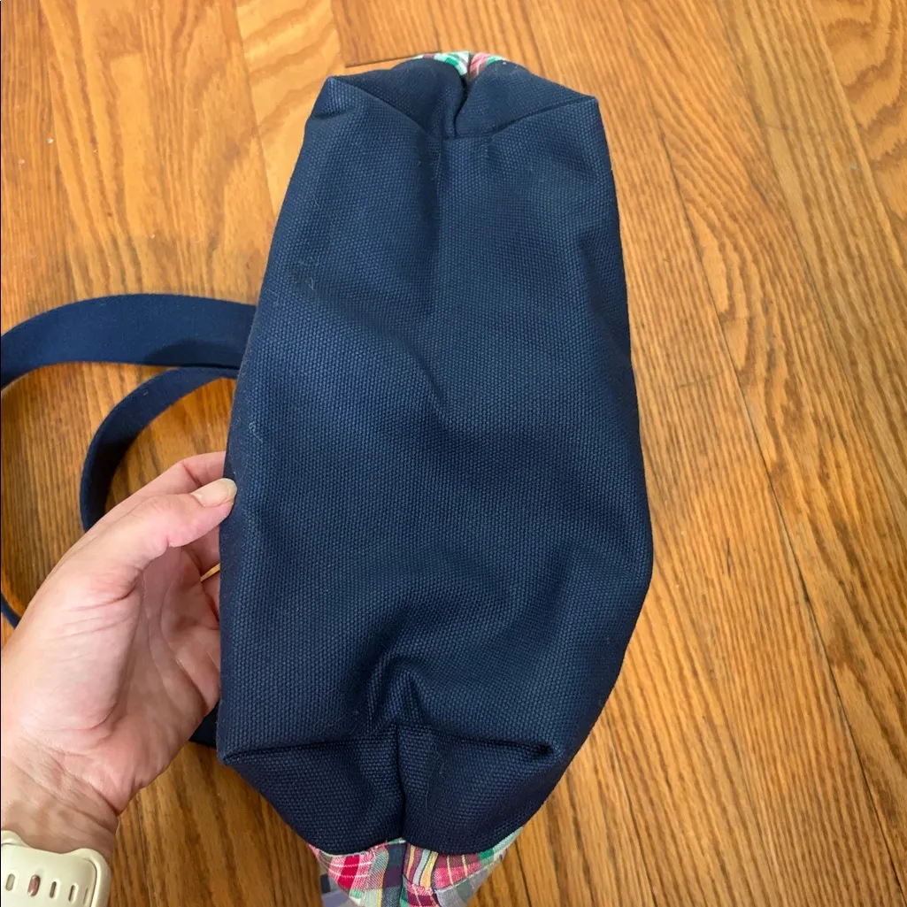 Thomas‎ Bates Patchwork Madras Canvas Purse Colorful Plaid Blue - Image 6