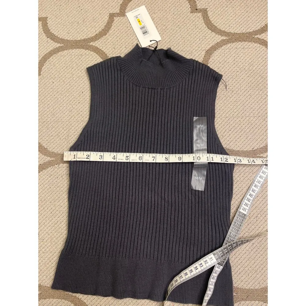 Calvin Klein Jeans Soft Ribbed Knit Joggers & mockneck top gray SET, size M, NWT - Image 11