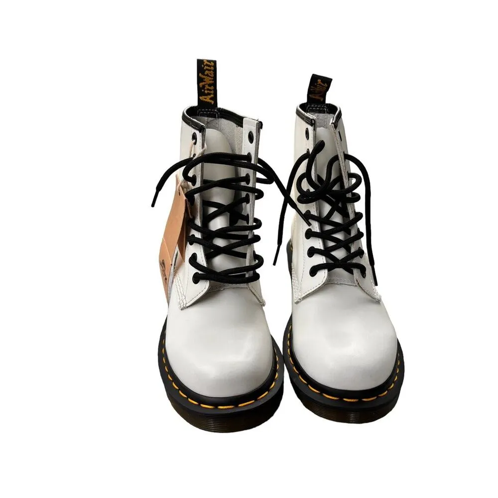 Dr. Martens Lace Up 1460Y Doc Combat Boots Women's Size US 6 Womens White - Image 8