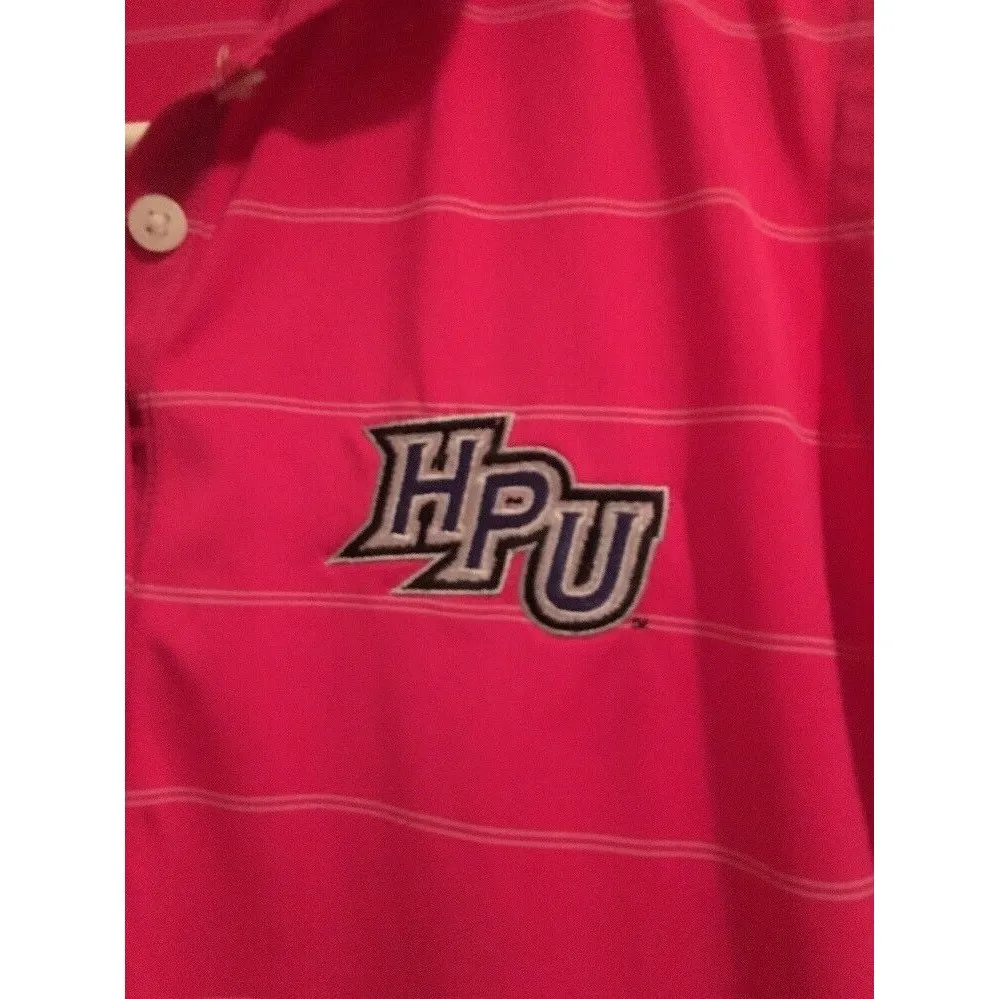 Nike Dri-Fit Women's Sleeveless White Striped Polo Shirt "HPU" Size Medium - Image 2