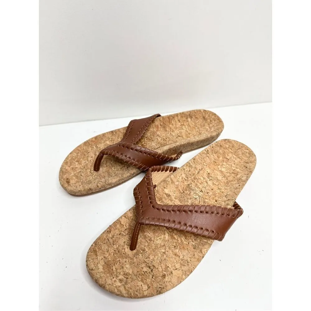 Jack Rogers Sandals Womens Size 6 Brown Leather Thelma Flip Flop - Image 4