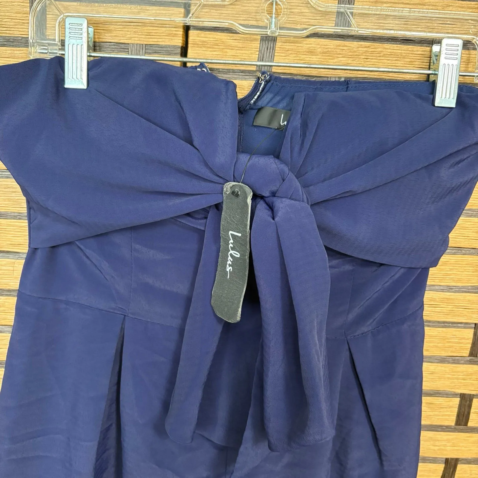 Lulus Navy Inez Tie Front Romper Size Medium‎ - Image 4