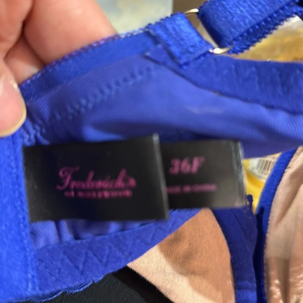 NWT Frederick's of Hollywood Women 36F Bra Blue Demi Lace Sandie Underwire Sexy - Image 5