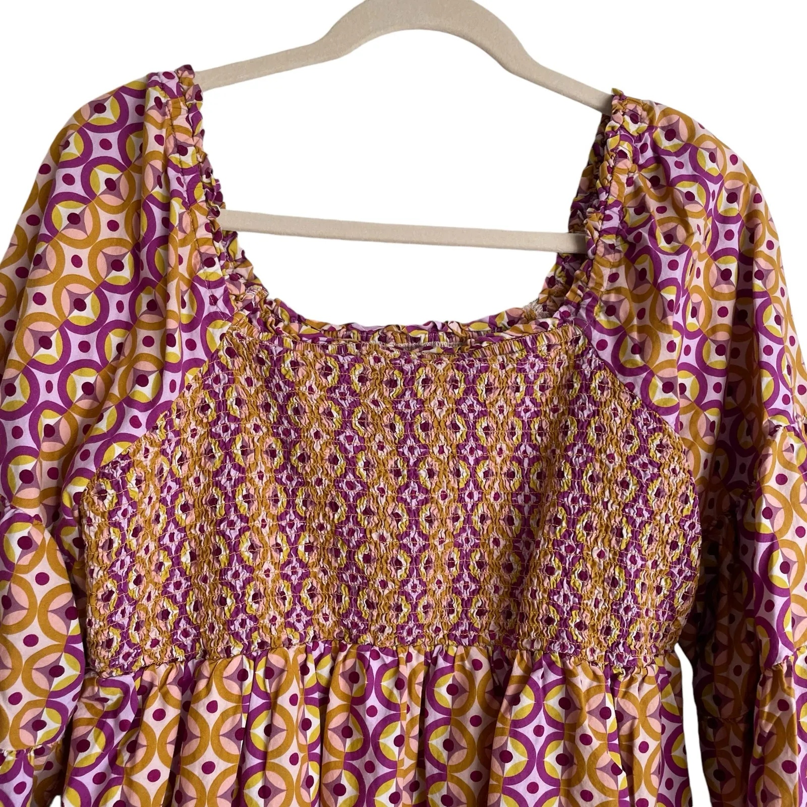 Terra & Sky Women Crop Top 1X‎ Colorful Boho Retro Y2K Festival Babydoll Prairie - Image 9