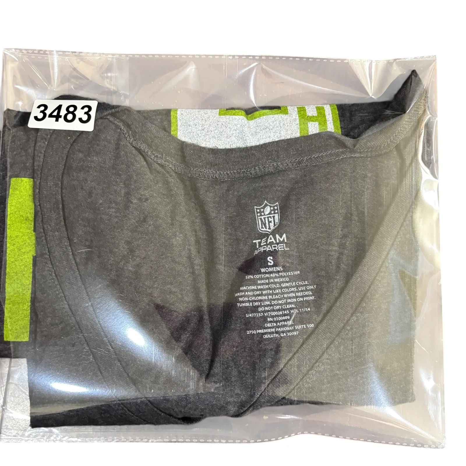 NEW Seattle Seahawks T Shirt Womens S Gray NFL Team Apparel 12th‎ Fan V Neck - Image 7