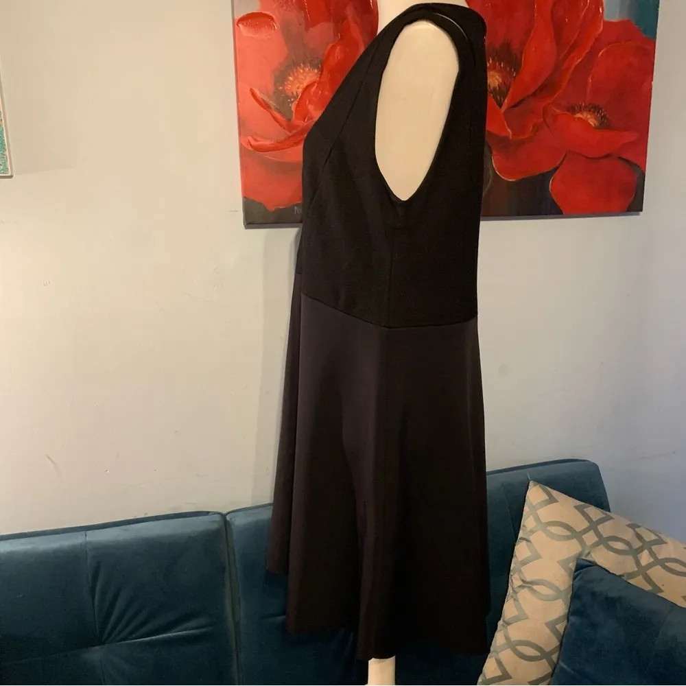 All Saints Black Sandy split sleeve Dress two tone Size L Large EUC - Image 3