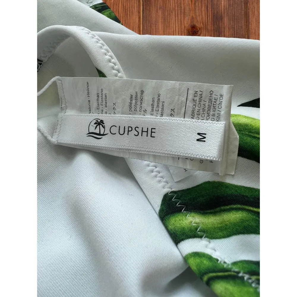 Cupshe Palm Frond Leafy Bikini Bottom High Waist Size M NWOT Swimsuit Bottom - Image 4