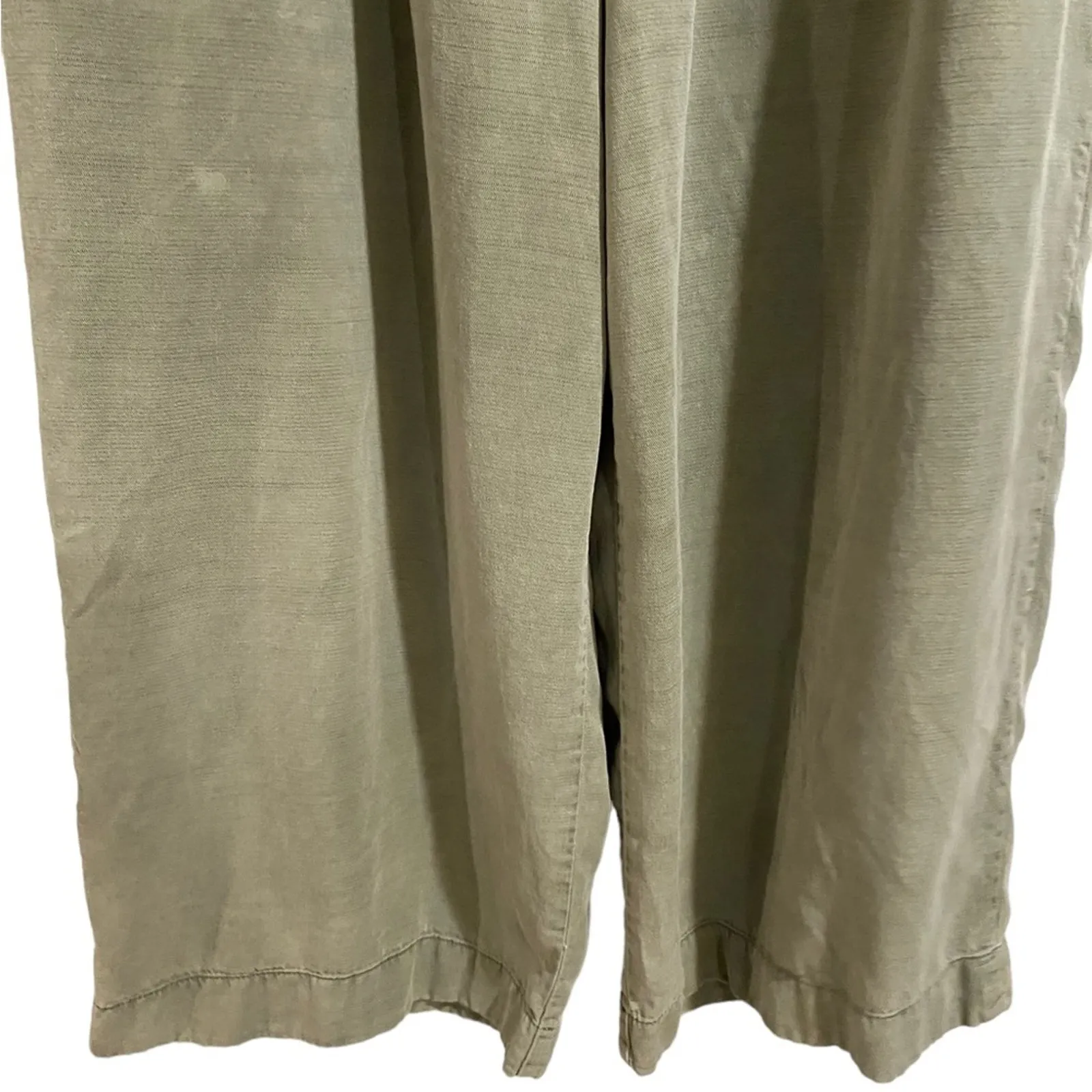 By Anthropologie Green Blythe Wide Leg Crop Pants Sz 8 - Image 6